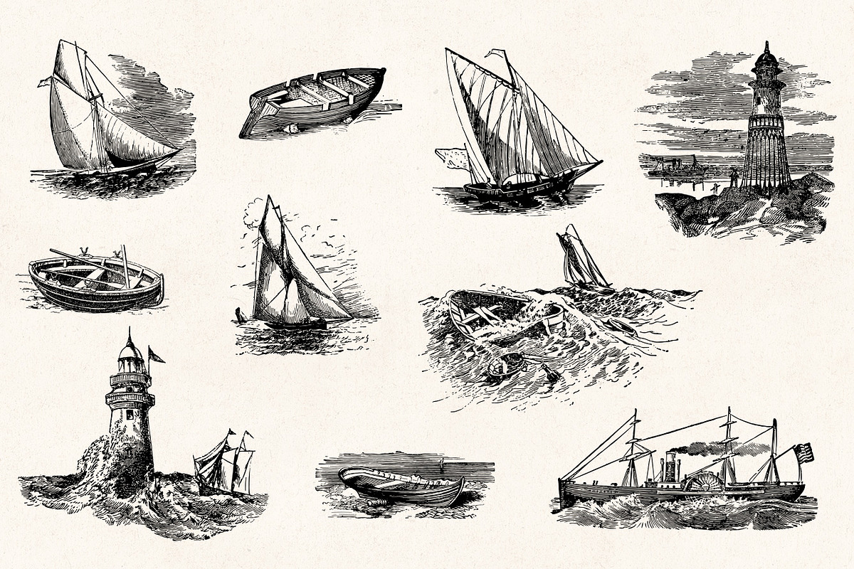 Nautical Engraving Illustrations, an Illustration by Graphic Goods (Photo 5 of 10)