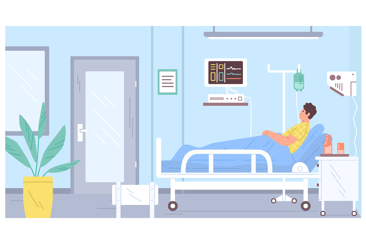 Sick man at hospital, a Healthcare Illustration by Good Studio (Photo 1 of 3)