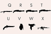 Weapons Silhouettes Dingbats Font, a Symbol Font by Minimalartstudio (Thumbnail 3 of 11)