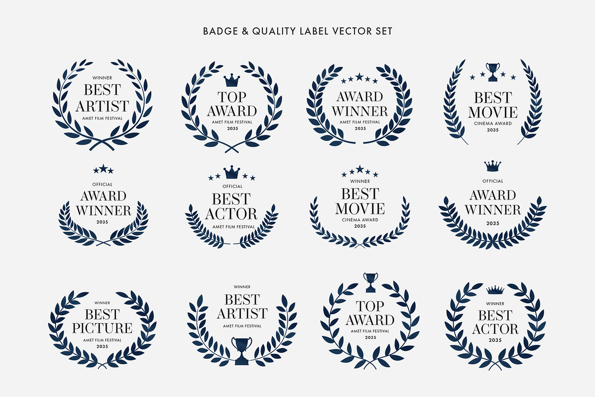 Award Crest & Laurel Wreath Vector, an Object Graphic by DesignerCandies (Photo 3 of 6)
