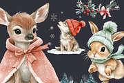 Cute Winter Woodland Clipart 68 PNG, a Seasonal Illustration by EleSArtDesign (Thumbnail 4 of 4)