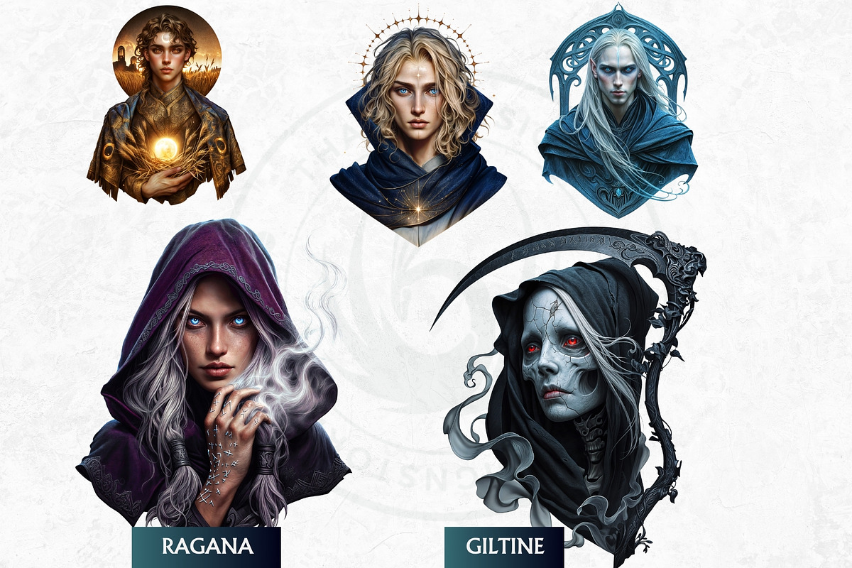 Baltic gods Pantheon clipart Set, a Person Illustration by ThatsDesignArt (Photo 8 of 10)