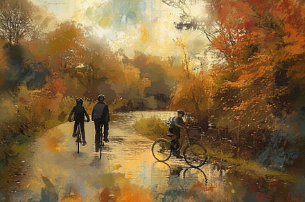 A painting of two individuals riding, a Photo by Iftikhar Alam