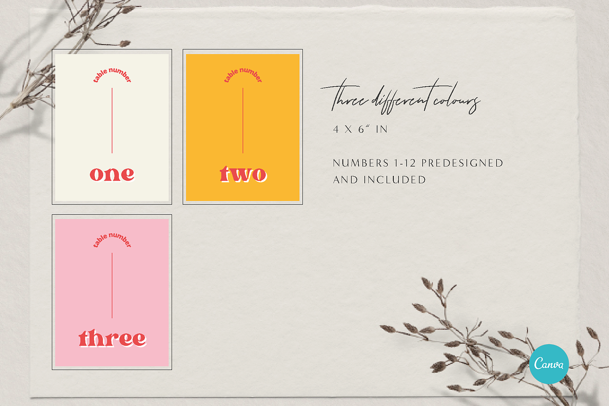 Colorful Retro Wedding Table Number, an Invitation Template by StudioVonBraitenberg (Photo 5 of 7)