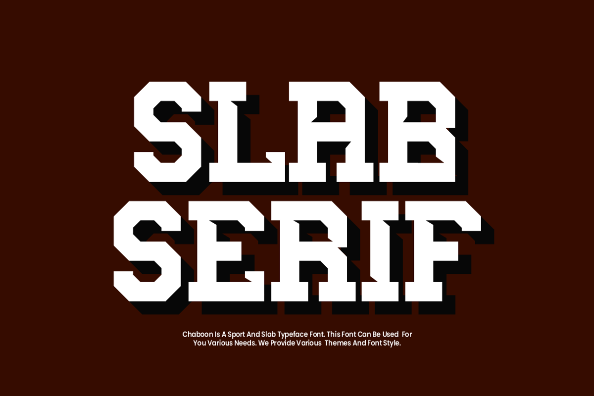 Chaboon - Slab Sport Font, a Slab Serif Font by Iqsiart Studio (Photo 2 of 7)