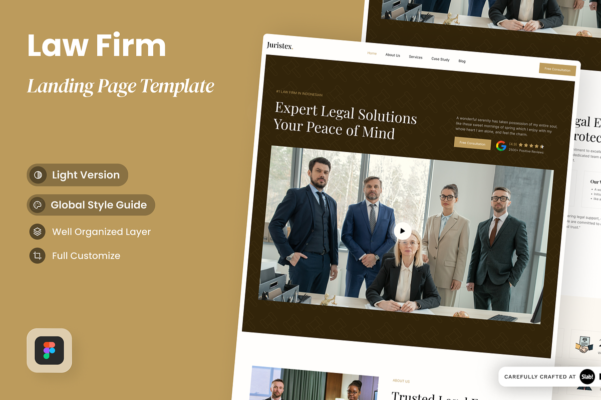 Juristex - Law Firm Landing Page, a Landing Page Template by SLAB! Design (Photo 1 of 4)