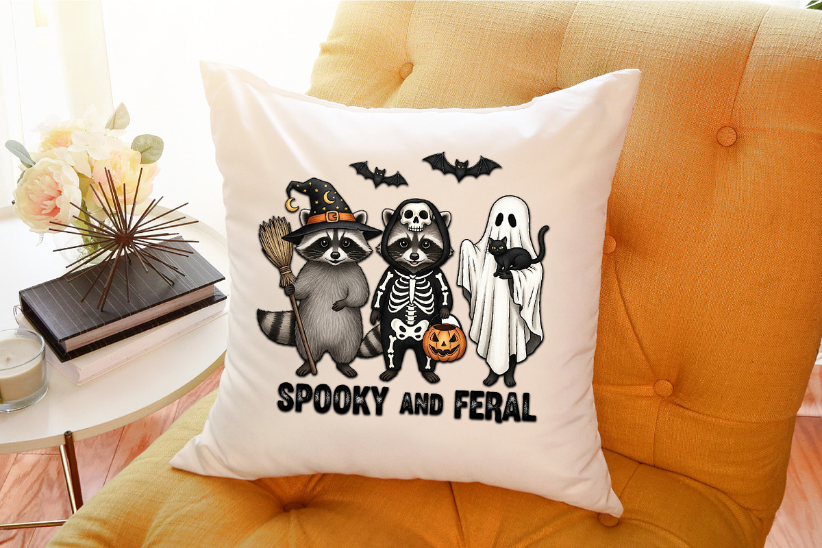 Creepy Cute Raccoon Ghost Png, an Illustration by Sublimation Artist (Photo 9 of 9)