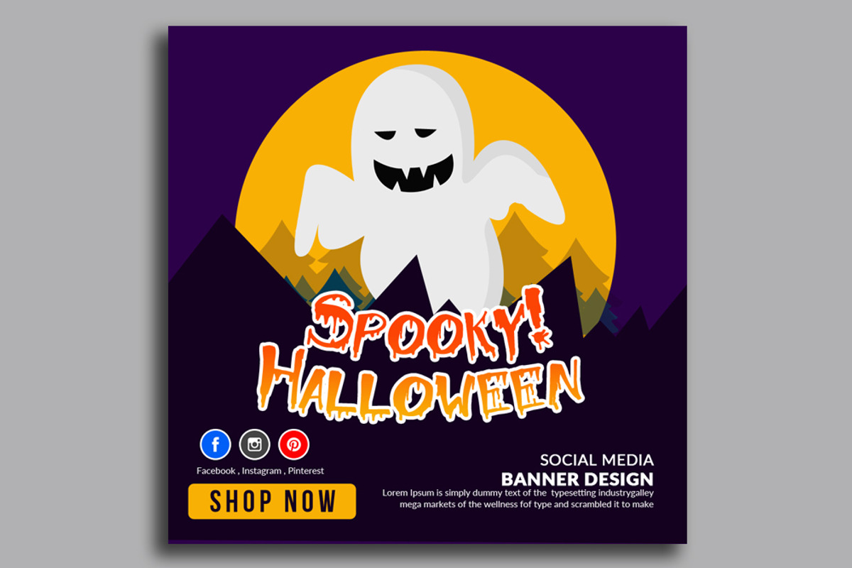 Spooky Halloween Banner Template 12, a Templates & Theme by Design Up