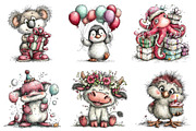 Whimsical Birthday Animals Clipart, an Illustration by Dream Creation (Thumbnail 2 of 6)