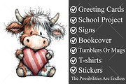 Whimsical 4th of July Highland Cow, a Seasonal Illustration by Canvas Craft (Thumbnail 3 of 10)