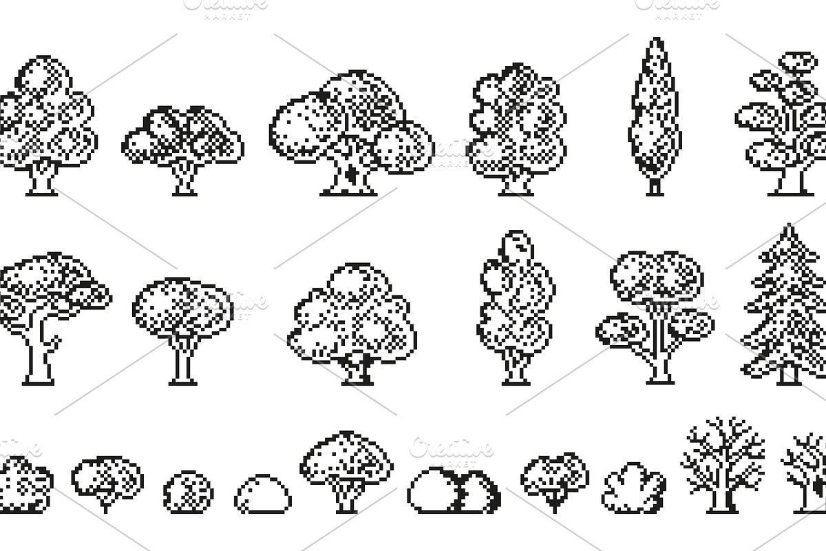 Nature landscape, forest pixel art, an Object Graphic by LadadikArt (Photo 2 of 3)