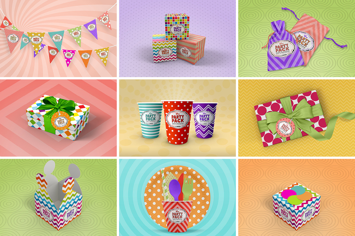 BUNDLE: Party Packaging Mockups, a Cups & Container Mockup by INCDesign (Photo 7 of 11)