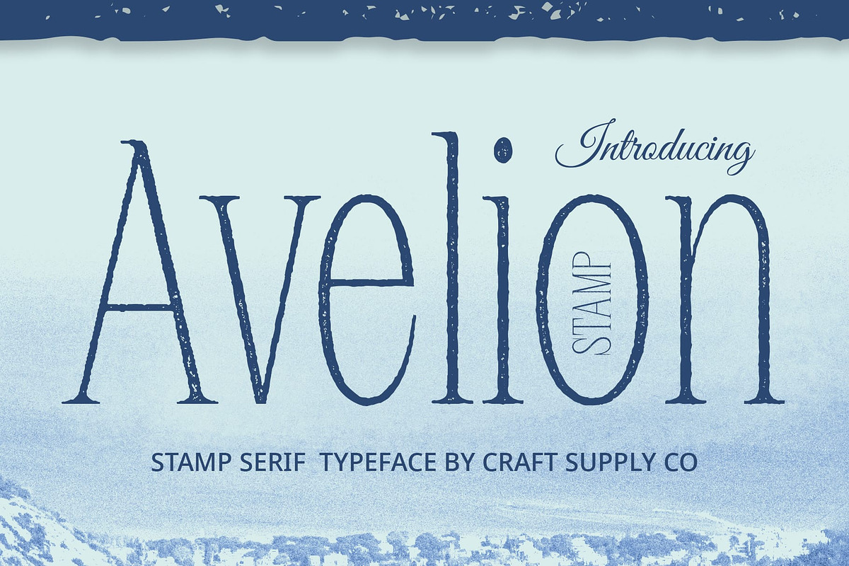 Avelion Stamp, a Serif Font by Craft Supply Co. (Photo 1 of 8)