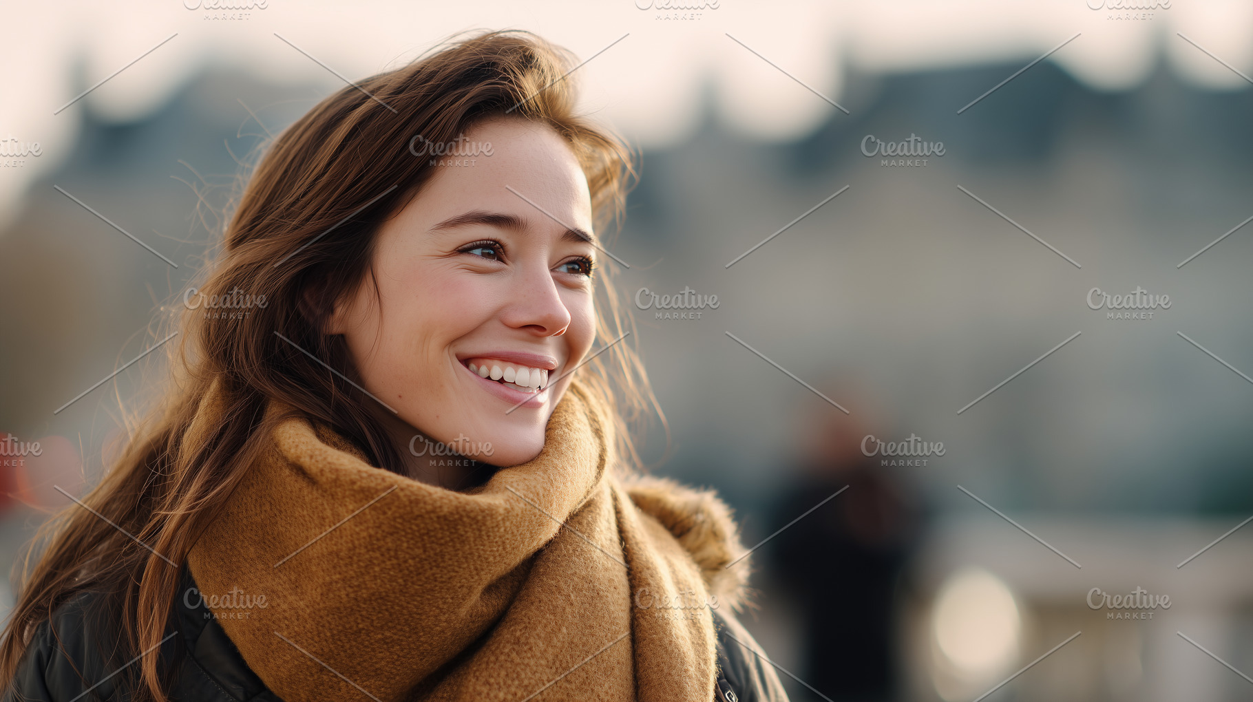Young woman warmly dressed in scarf, a Person Photo by MistyDay