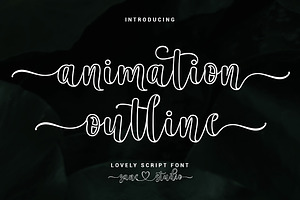 Animation Outline, a Script Font by Zane Studio