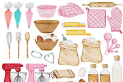 Watercolor Bakery Clipart, Kitchen, an Illustration by Old Grove Designs (Thumbnail 2 of 2)