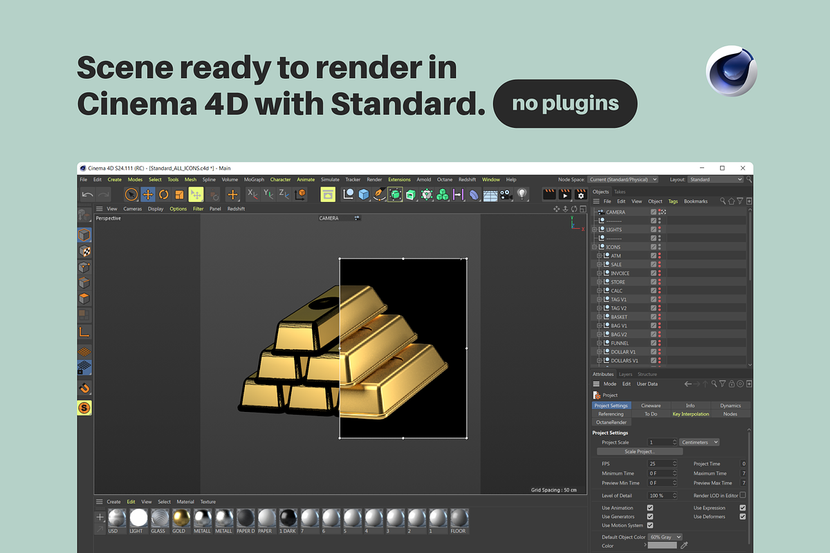 3D Icons / Finance (Cinema4D + OBJ), a 3D by ARKI (Photo 3 of 6)