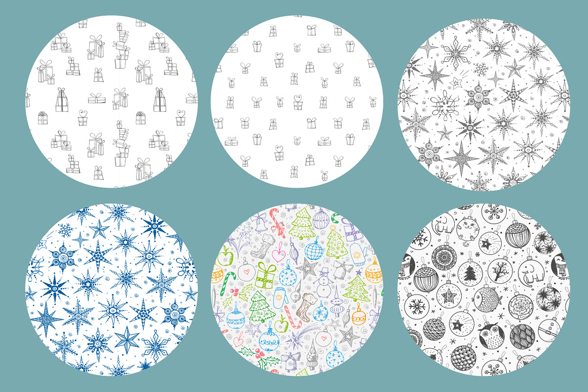 Winter holidays seamless patterns, a Pattern Graphic by Elina_Li (Photo 6 of 6)