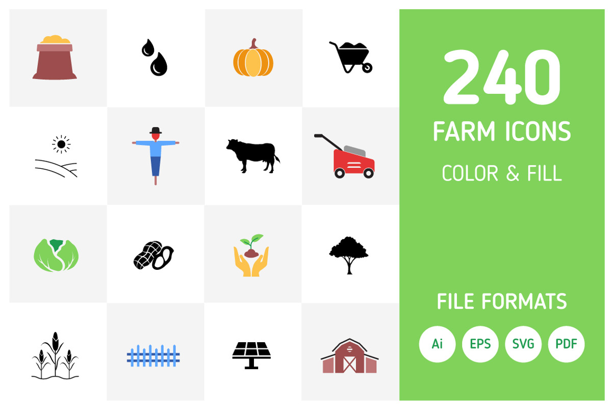 240 Agriculture and Farm Icon Set, an Icon by DeepDesign (Photo 1 of 2)