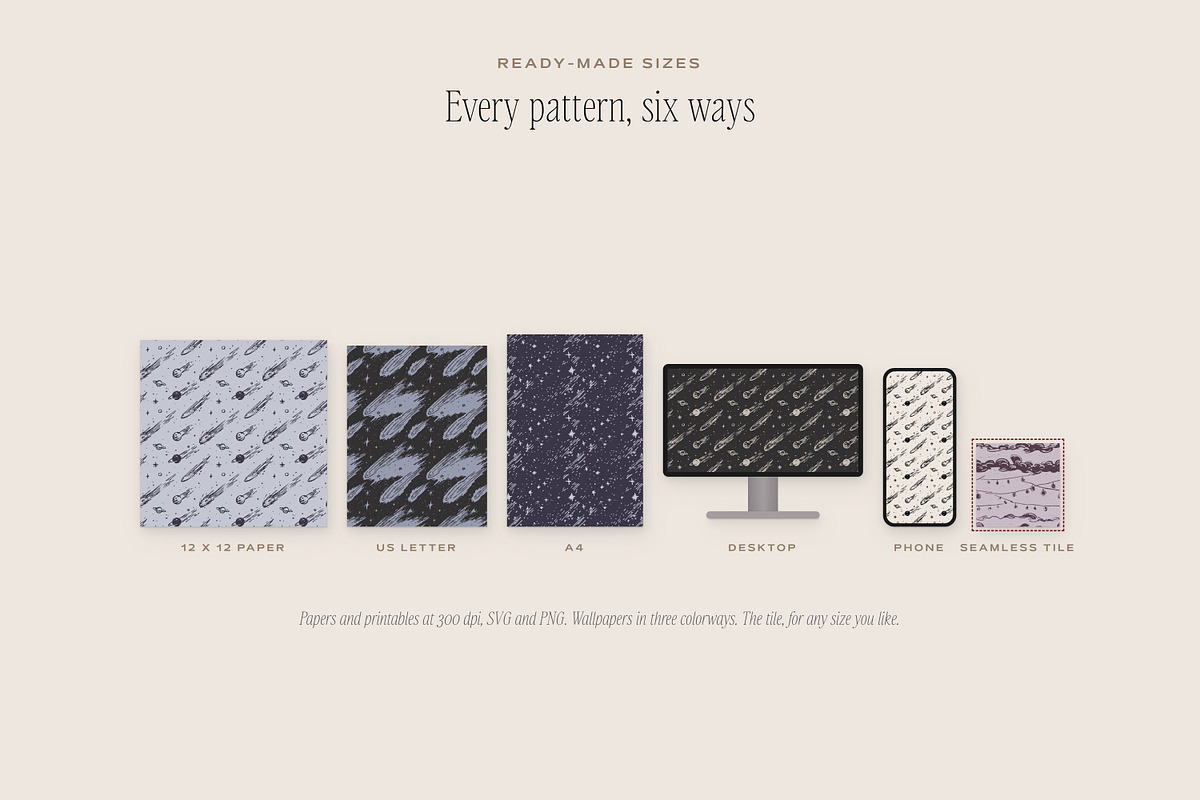 Night Sky Seamless Pattern Bundle, a Pattern Graphic by The October Creative (Photo 9 of 12)