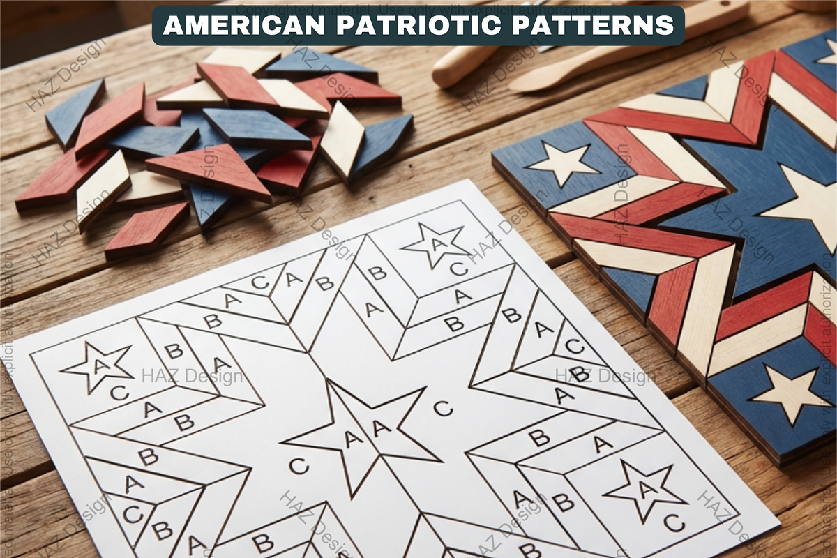 American Patriotic Barn Quilt Patter, a Pattern Graphic by AtacanDigital (Photo 3 of 4)