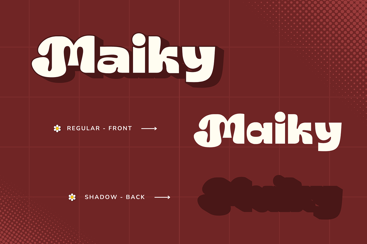 Maiky Retro - Branding Logo Font, a Sans Serif Font by Nirmana Visual (Photo 4 of 9)