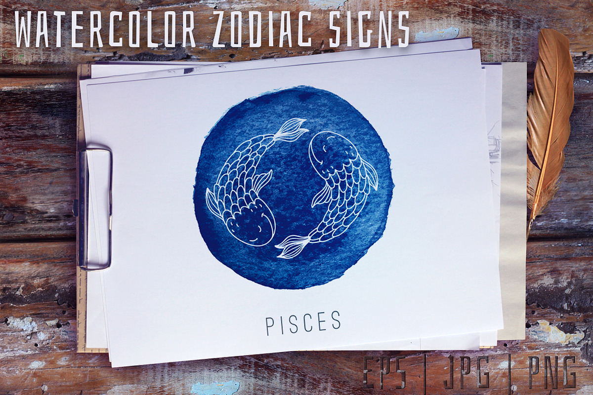 Watercolor zodiac signs, an Illustration by Blue Ink Studio (Photo 1 of 4)