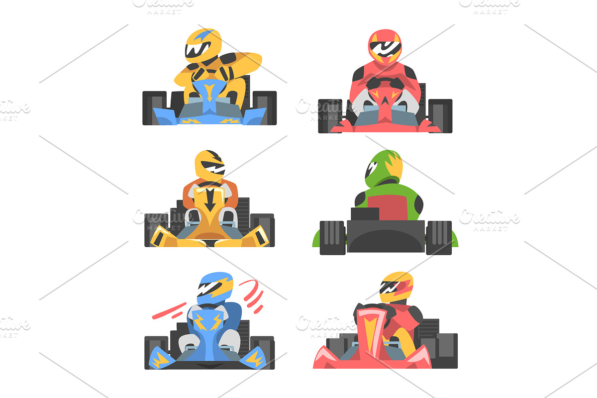 Kart Racing or Karting with Man, a Person Illustration by TopVectors