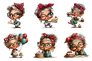 Whimsical old lady birthday clipart, an Illustration by SinaCreation (Thumbnail 5 of 11)