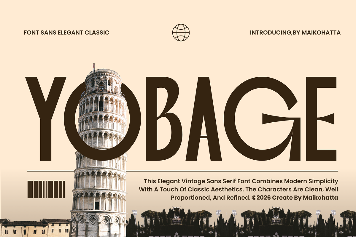 Yobage – Elegant Sans Serif Font, a Sans Serif Font by MaikoHatta (Photo 1 of 8)