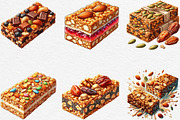 Granola Bar Watercolor Clipart, an Illustration by Black Bird Studio (Thumbnail 2 of 6)