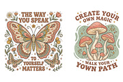 Boho Retro PNG Sublimation Bundle, an Object Illustration by CraftArtStudio (Thumbnail 2 of 4)