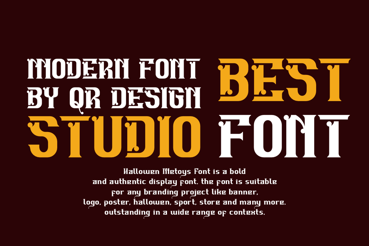 Hallowen Metoys, a Blackletter Font by QR Design Studio (Photo 6 of 10)
