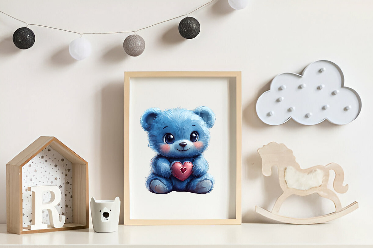Blue Baby Boy Nursery Clipart, an Illustration by CreationArt (Photo 2 of 9)