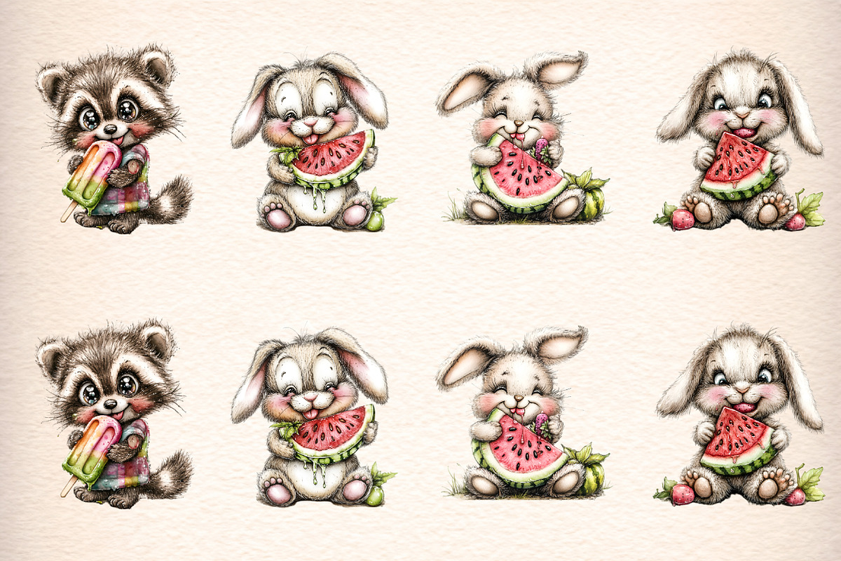 whimsical summer animals clipart, an Illustration by GatewayDesign (Photo 4 of 9)