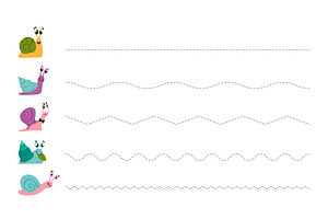 Draw path of snail. Template for, an Object Illustration by LadadikArt
