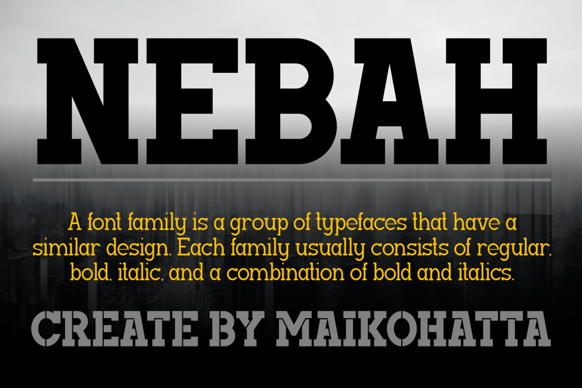 Nebah - Modern Family Typeface, a Serif Font by MaikoHatta (Photo 6 of 8)