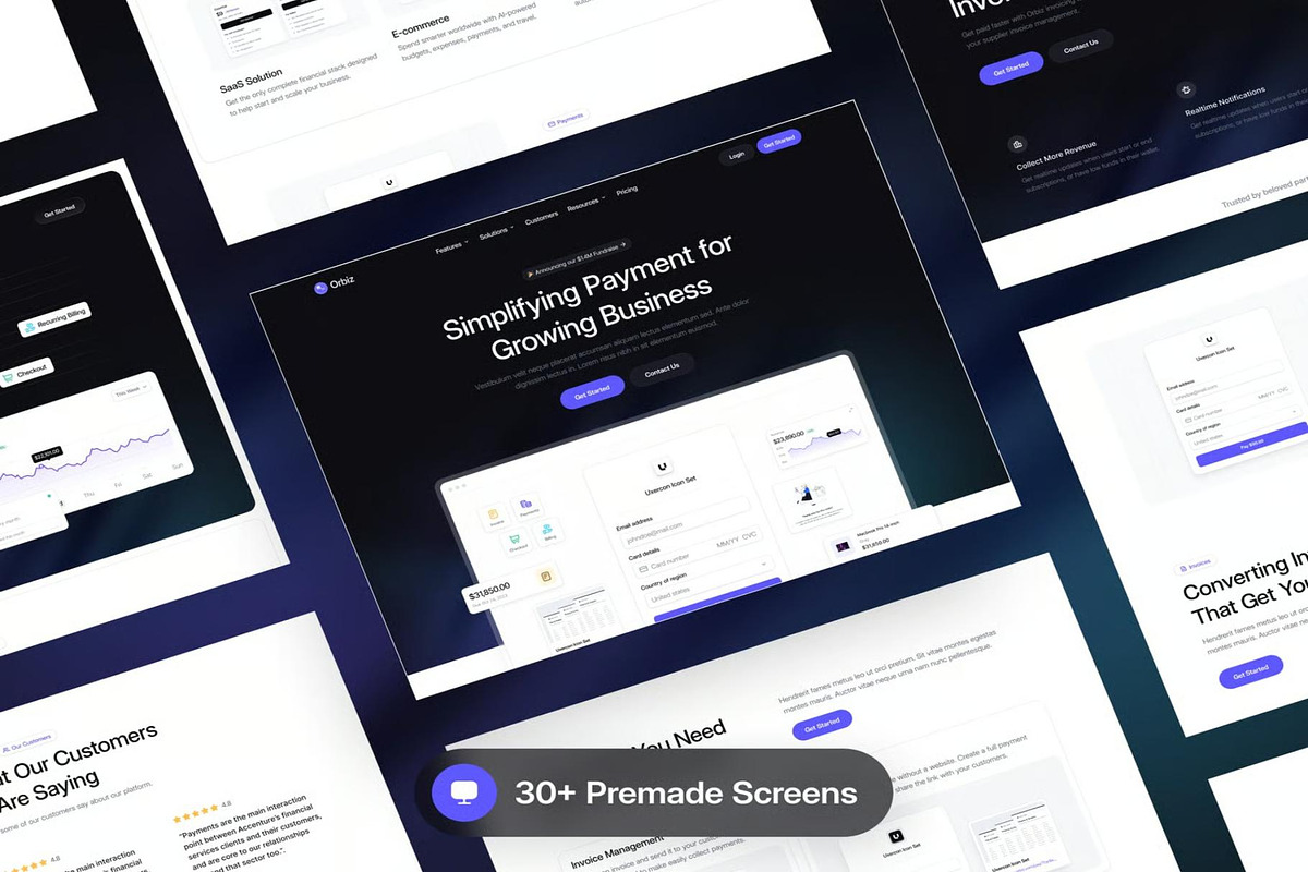 Orbiz SaaS Website Template UI Kit, an UI Kit Template by Creative Perspective (Photo 5 of 7)