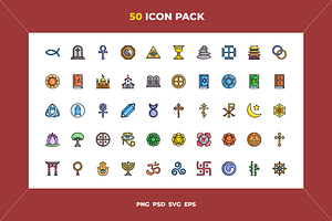 Spiritual icons, an Outline Icon by Wencory