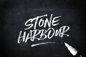 Stone Harbour Brush Font + Extras, a Handwritten Font by Nicky Laatz