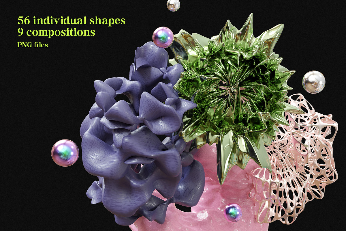 Organic Abstract 3D Shapes Pack, a Graphic by LarysaZabrotskaya (Photo 9 of 9)