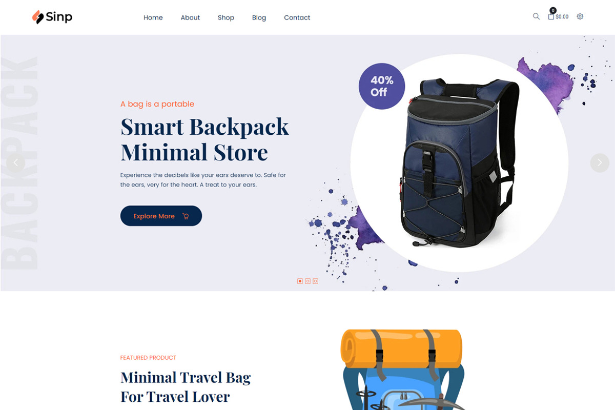 Single Product Ecommerce Template, a Bootstrap Template by HasThemes (Photo 2 of 5)