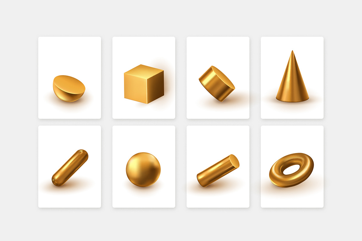 Aureate 3D objects collection, an Object Graphic by VitalexStudio (Photo 2 of 8)