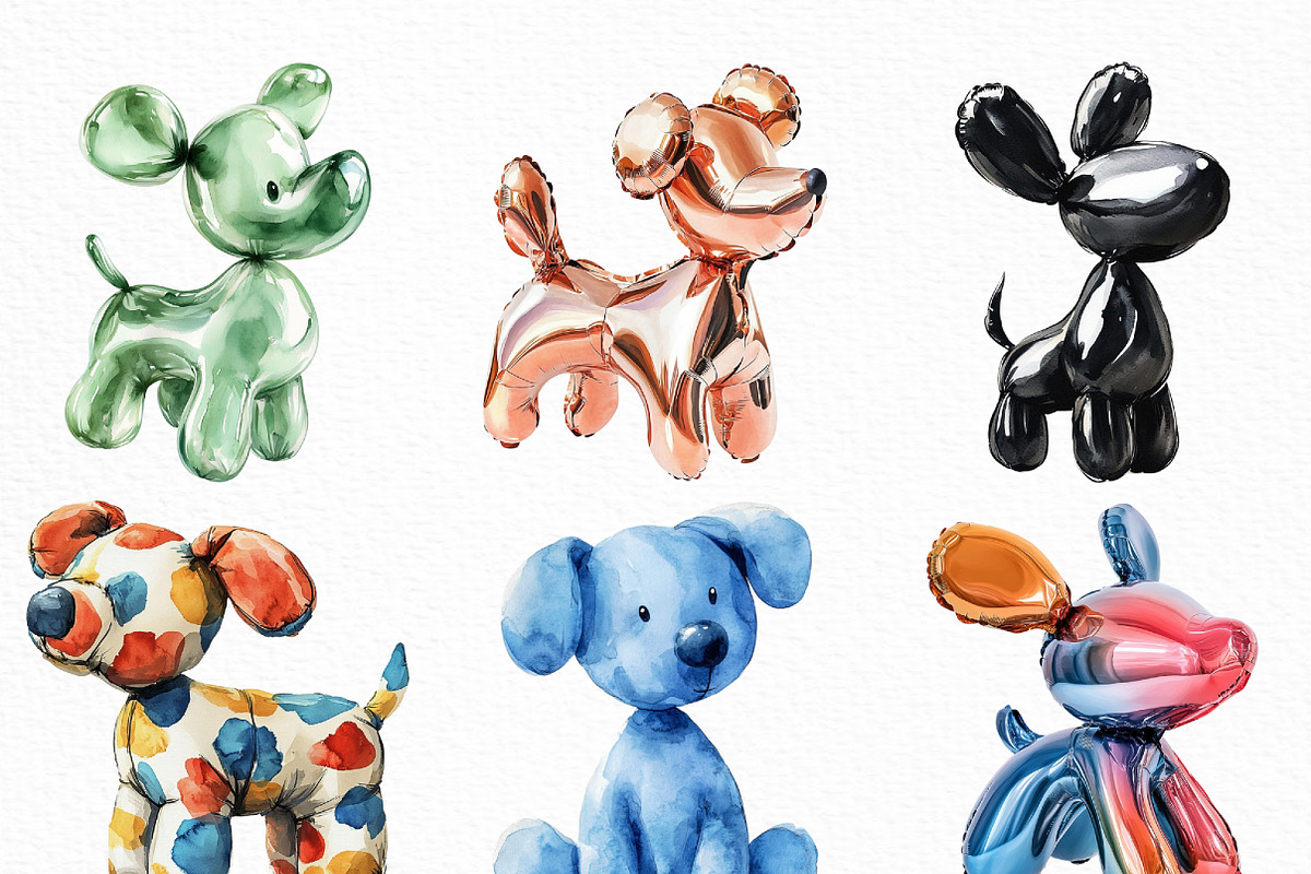 Balloon Dog Sublimation Clipart, an Illustration by Craft Nest (Photo 3 of 6)