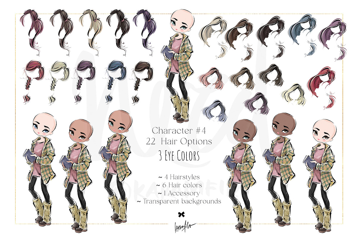 Nerd School Girls PNG Avatar Creator, a Person Illustration by KaramfilaS (Photo 8 of 12)