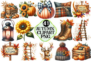 Autumn Clipart Collection, an Illustration by Pixels.Craft