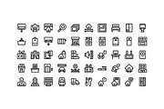 50 Home Rental Icons, an Outline Icon by Side Project (Thumbnail 2 of 8)