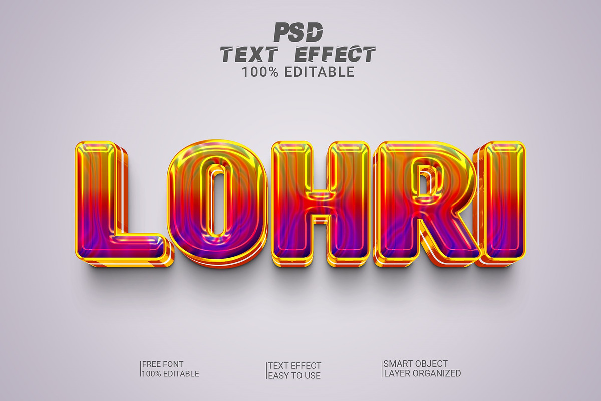 3d Lohri Text Style Effect, a Layer Style Add-On by Md Imamul