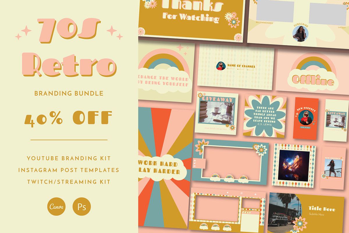 Branding Bundle: 70s Retro, an Object Graphic by Liseno Designs (Photo 1 of 2)