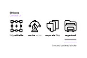 50 Contact Us Icons, an Outline Icon by Side Project (Thumbnail 4 of 8)